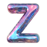 AI generated Letter Z in 3D Striking Holographic Liquid Style with Gradient png