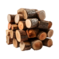 AI generated pile of firewood cut into small pieces png