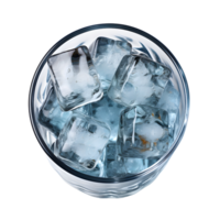 AI generated a glass of fresh ice cubes png