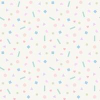 Beautiful and cute geometric seamless pattern vector. Multicolor pastel geometric shapes. Square, rectangle, trapezoid, triangle, pentagon, circle. Minimal abstract background. Fun and colorful design vector