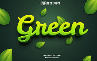 grön text effekt, font redigerbar, typografi, 3d text psd