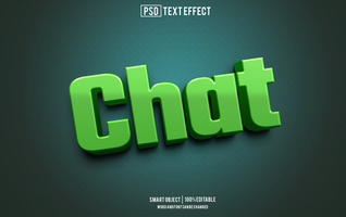 chat text effect, font editable, typography, 3d text psd