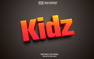 kids text effect, font editable, typography, 3d text psd