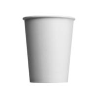 Clean and blank white paper cup for coffee without background. Template for mockup. Without lid png