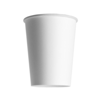 Clean and blank white paper cup for coffee without background. Template for mockup. Without lid png