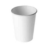 Clean and blank white paper cup for coffee without background. Template for mockup. Without lid png