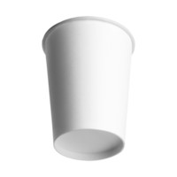 Clean and blank white paper cup for coffee without background. Template for mockup. Without lid png