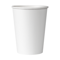 Clean and blank white paper cup for coffee without background. Template for mockup. Without lid png