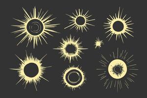 Hand drawn doodle sun. Design element. vector illustration.