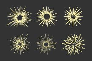 Hand drawn doodle sun. Design element. vector illustration.