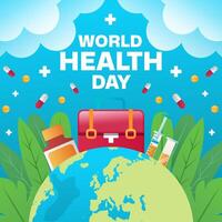 gradient world health day illustration vector design