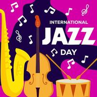 plano vector diseño internacional jazz día ilustración