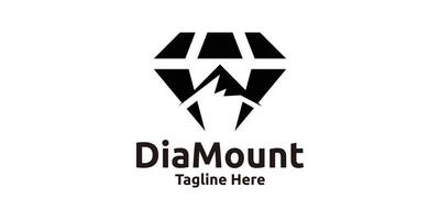logo design combination of diamond shape with mountain, logo design template symbol, creative idea. vector