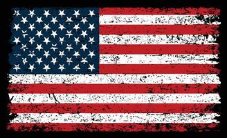 American Distressed Flag. USA Vintage Flag Design. vector