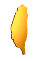 Gold 3d Taiwan Karte. png, transparent Hintergrund png