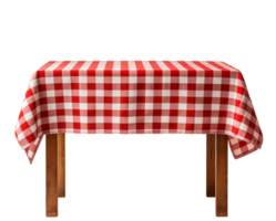 AI generated Itallian Table with checkered tablecloth, Transparent background PNG