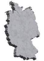 Deutschland. 3D Concrete in the form of a map of Germany. Berlin Wall. Transparent background, PNG