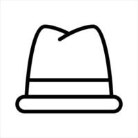 sombrero de terciopelo fedora sombrero sencillo línea icono símbolo vector
