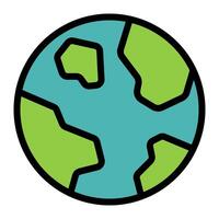 Earth Globe Planet Simple Line Icon Symbol vector