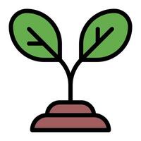 Plant Sprout Simple Line Icon Symbol vector