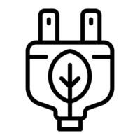 Electrical Plug Simple Line Icon Symbol vector