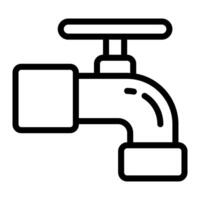 Water Faucet Simple Line Icon Symbol vector