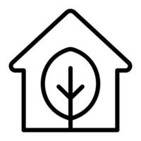 Green House Simple Line Icon Symbol vector