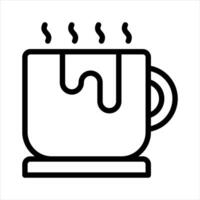 Hot Coffee Simple Line Icon Symbol vector