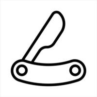 Barber Shaving Razor Simple Line Icon Symbol vector