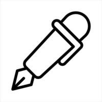 Fountain Pen Simple Line Icon Symbol vector