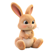 AI generated A detailed and realistic illustration of a brown rabbit, with a soft fur texture, isolated on a white background. png