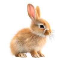 ai généré une détaillé et réaliste illustration de une marron lapin, avec une doux fourrure texture, isolé sur une blanc Contexte. png