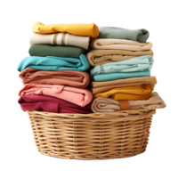 AI generated Clear Cut Towel Basket Image, Professional and Neat Graphics Guaranteed png