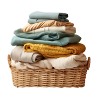 AI generated Clean Towel Basket Cutout, Ensuring a Polished Appearance in Graphics png