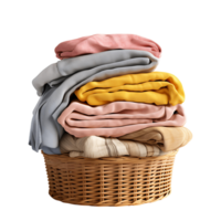 ai generato isolato pila di asciugamani, garantendo un' ordinato aspetto nel design png