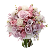 AI generated Wedding Bouquet Clarity Cutout, Ensuring Precise and Well Defined Bridal Visual Elements png