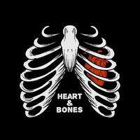 vector of heart with bones perfect for print, apparel, etc