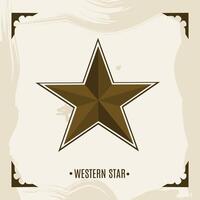 vector of western star in vintage style perfect for print, apparel, etc