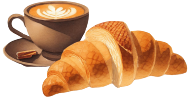 AI generated croissant and coffee png