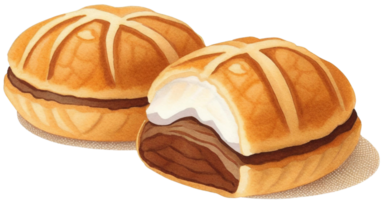 AI generated Eclairs with chocolate png