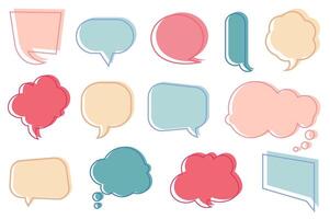 Bubbles for messages mega set elements in flat design. Bundle of different shapes speech bubbles, empty information boxes, chat message, dialogue symbols. Vector illustration isolated graphic objects