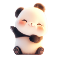 ai généré mignonne bébé Panda dessin animé personnage 3d le rendu png