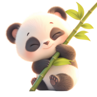 AI generated Cute Baby Panda Cartoon Character  3D Rendering png