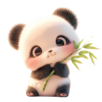ai generiert süß Baby Panda Karikatur Charakter 3d Rendern png
