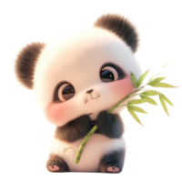 ai généré mignonne bébé Panda dessin animé personnage 3d le rendu png