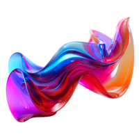 AI generated 3D abstract colorful glass, 3d rendering png