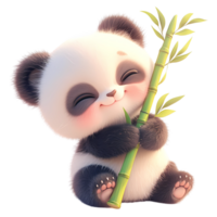 AI generated Cute Baby Panda Cartoon Character  3D Rendering png