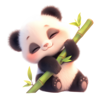 ai generiert süß Baby Panda Karikatur Charakter 3d Rendern png