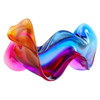 ai gegenereerd 3d abstract kleurrijk glas, 3d renderen png
