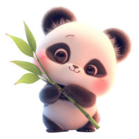 ai generiert süß Baby Panda Karikatur Charakter 3d Rendern png